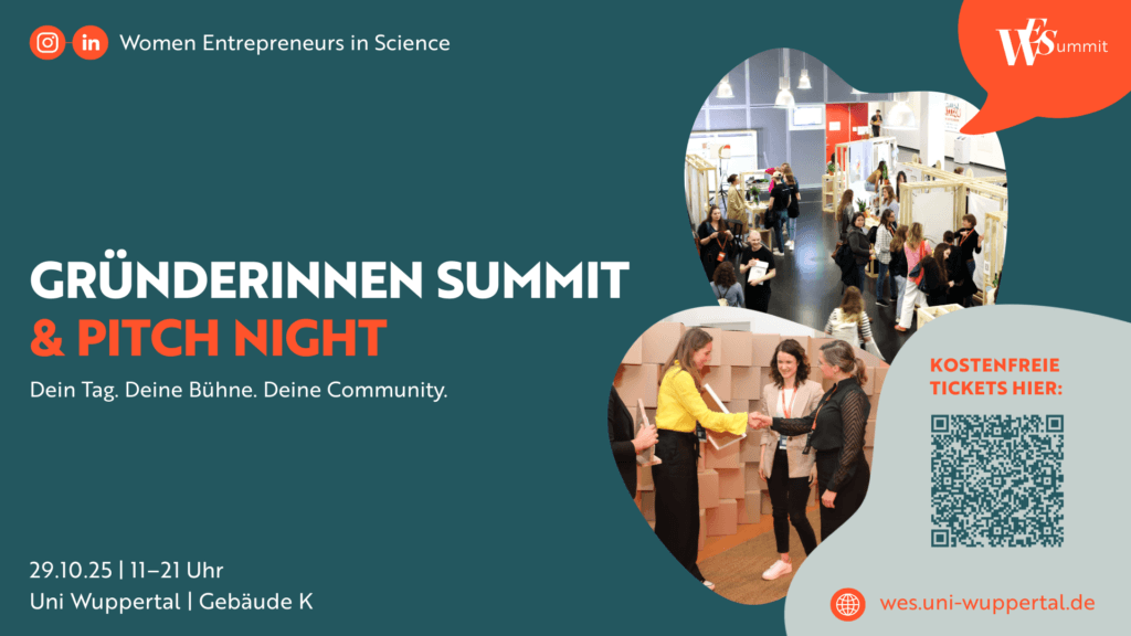 Gründungszentrum WES Women Entrepreneurs in Science Hochschule Gründerinnen Startup Gründung